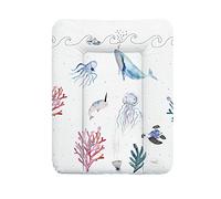 Ceba Baby® Cambiador Bebe - Cambiador suave para bebés - Almohadilla cambiadora lavable para Niños y Niñas - Certificado Öko-Tex - Impermeable - 70x50 cm - océano