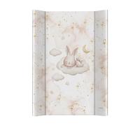 Ceba Baby® Cambiador Bebe para Cuna - Cambiador Rígido para Bebés - 70x50 cm - 2 Cuñas - Almohadilla Cambiadora Lavable para Niñas y Niños - Certificado Öko-Tex - Coniglietto Assonnato - 70x50 cm