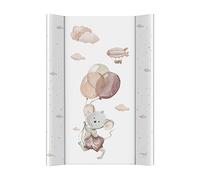 Ceba Baby® Cambiador Bebe para Cuna - Cambiador Rígido para Bebés - 70x50 cm - 2 Cuñas - Almohadilla Cambiadora Lavable para Niñas y Niños - Certificado Öko-Tex - Topo - 70x50 cm