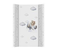 Ceba Baby® Cambiador Bebe para Cuna - Cambiador Rígido para Bebés - 70x50 cm - 2 Cuñas - Almohadilla Cambiadora Lavable para Niñas y Niños - Certificado Öko-Tex - Orso Pilota - 70x50 cm