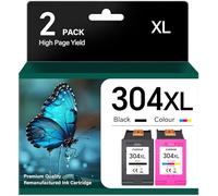 Cebhink Cartuchos de impresora de repuesto para HP 304 304 304XL Compatible para HP Envy 5030 5010 5020 5032 DeskJet 3750 3760 2620 3720 2630 2622 3762 1 negro 1 color