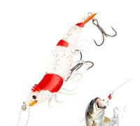 Cebo artificial de 9 cm con camarón realista que los peces se ponen en azote - Señuelo artificial reflectante fluorescente para aventuras, salmón, peces, playa, mar