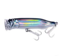 Cebo artificial Wobbler de 7 cm, 10 g, con ojos 3D realistas y brillo nocturno para pesca en aguas superiores, lucio, trucha en agua dulce o salada, verde (plata)