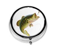 Cebo con hilo de pescar para comer peces pequeños. Este pequeño pastillero redondo de viaje de tres compartimentos es perfecto para almacenar medicamentos diarios, vitaminas y sobre la marcha.