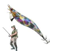 Cebo de calamar brillante, plantilla de calamar al rojo , cebo de pesca para bajo, herramientas de extinción de peces artificiales para pesca nocturna, cebo fluorescente realista de pesca