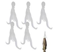 Cebo de calamar para peces de agua salada - Señuelos para calamares, señuelos de pesca de agua salada de 5 piezas | Juego de cebo para lucio y muskie altamente elástico, eficaz y fácil de atrapar
