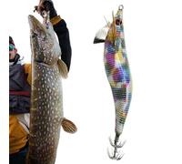 Cebo de calamar resplandor, plantillas de calamar al rojo vivo - señuelos de pesca para el bajo,Cebos fluorescentes de pesca nocturna, señuelos de peces artificiales para agua dulce salada