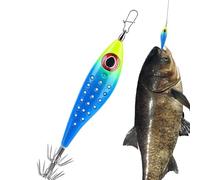 Cebo de calamar, señuelo artificial con varios ganchos, luminiscente agua salada, para pesca de sepias, calamares y pulpos del barco, río, puente, lago, estanque, barco, pesca al aire libre