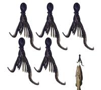 Cebo de calamar - Señuelos de calamar para pesca de agua salada, señuelos Juego de señuelos de 5 piezas de agua salada | Juego de cebo para lucio y muskie altamente elástico, eficaz y fácil de atrapar