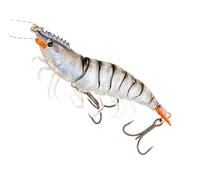 Cebo de camarón de 9 cm con camarón realista que los peces se ponen en azote - Señuelo artificial reflectante fluorescente para aventuras, salmón, peces, playa