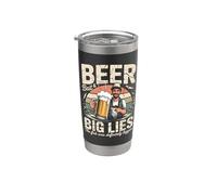 Cebo De Cerveza Y Grandes Mentiras El Pez Era Definitivamente Más Grande Vaso térmico de acero inoxidable de doble pared