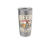 Cebo De Cerveza Y Grandes Mentiras El Pez Era Definitivamente Más Grande Vaso térmico de acero inoxidable de doble pared
