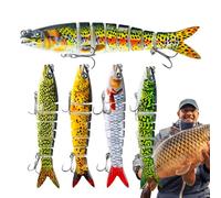 Cebo de - Juego de señuelos artificiales realistas de oscilación rígida | 5 unidades de señuelos de agua salada, para pesca al aire libre en agua dulce y salada para bass, trucha y perca