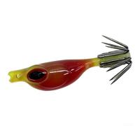 Cebo de pesca de calamar de madera que brilla en la oscuridad de 4 cm para una atracción eficaz de cefalópodos en entornos marinos (rojo)