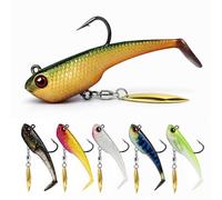 Cebo de pesca de plástico blando premontado con acción de natación natural, cabeza de hundimiento lento, gancho reforzado, ideal para perca, trucha, lucioperca, lucio, agua dulce y salada