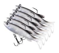 Cebo de pesca para agua marina, 5 real swimbait con anzuelos de pesca artificiales, cebo de pesca familiar, ruta suave 5
