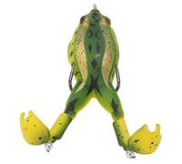Cebo de Rana Silicona Suave Trueno Artificial Rana señuelo con Patas de hélice Dobles para Pesca Marina y de Agua Dulce (Verde Dorado)