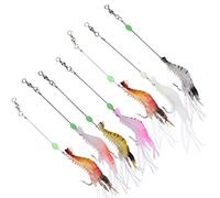 Cebo de Señuelo de Camarón de Simulación, Cebo de Señuelo de Camarón Artificial Cebo de Señuelo de Camarón Artificial 7PCS Aparejos de Pesca Luminosos Suaves de Alta Simulación