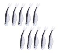 Cebo de señuelo de Silicona Suave, 2 Unidades, simulación Artificial portátil, Cebo de Pesca de Doble Color para entusiastas de la Pesca al Aire, 12 cm, 4,7 Pulgadas, 10 Unidades (8#)