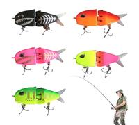 Cebo deslizante para pesca, cebo flotante para lobina y trucha | Gancho de acero al carbono para natación de eslabones, aletas de goma blanda para siluro de agua dulce, lucioperca, pescadores de agua