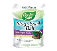 Cebo en gránulos para babosas y caracoles de la marca Garden Safe, 2 libras. Las babosas y caracoles empiezan a morir en 3 a 6 días. Se puede usar cerca de mascotas y fauna silvestre. Para céspedes,