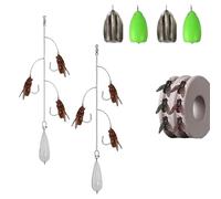 Cebo para moscas, compacto cebo de agua salada - Atractor de peces realista portátil con múltiples ganchos para pescadores en mar, río, lago, estanque, embalse y actividades al aire libre