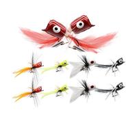 Cebo para moscas, varios ganchos con púas Poppers para perca y trucha | ganchos realistas para cebos superficiales bajo el agua para truchas salmones en ríos estanques lagos aguas planas al aire libre