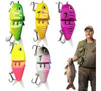 Cebo para perca - Señuelo de pesca realista, 5 unidades con anzuelos para truchas y peces depredadores en agua dulce y agua salada desde la orilla o kayak