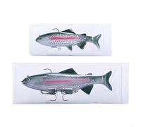 Cebo suave de pesca en alta mar con perfil optimizado para una fuerte resistencia a la corriente y un comportamiento natural de deslizamiento durante la recuperación (verde+blanco 20 cm)