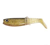 Cebo suave realista multiarticulación, 10 cm de alto y elástico de PVC | Cola en T grande de 12,5 cm, fuerte perturbación del agua, ojos realistas, colores vivos, caza en aguas profundas