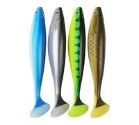 Cebo suave súper grande de 23,5 cm, 68 g, PVC T-Tail para lubina, cebo de hundimiento de alta visibilidad con movimiento natural para agua salada y agua dulce, paquete de 4 (1#+2#+3#+4#)