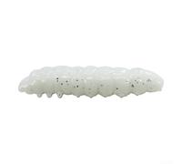 Cebo suave TPE reactivo a los rayos UV y brilla en la oscuridad, 4 cm, señuelo realista de gusano de harina para depredadores de agua dulce, incluyendo lubina y mandarinfish (06#)