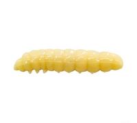 Cebo suave TPE reactivo a los rayos UV y brilla en la oscuridad, 4 cm, señuelo realista de gusano de harina para depredadores de agua dulce, incluyendo lubina y mandarinfish (04#)