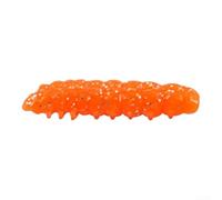 Cebo suave TPE reactivo a los rayos UV y brilla en la oscuridad, 4 cm, señuelo realista de gusano de harina para depredadores de agua dulce, incluyendo lubina y mandarinfish (05#)