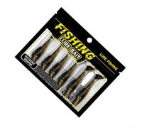 Cebo suave TPR T-Tail con copos reflectantes de purpurina y liberación de aroma natural para una mejor detección en zonas de aguas turbias o profundas (negro)