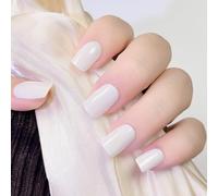 Ceboic 20Pcs Pegatinas de Gel para Uñas, Tiras de Uñas de Gel Semicurado, Autoadhesivas Envolturas de Esmalte de Gel para Uñas Full Cover Nail Polish Stickers para Mujeres y Niñas (Blanco Leche)
