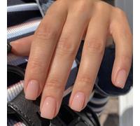 Ceboic 24 Piezas Rosa Nude Uñas Postizas Cortas Cuadradas, Francesas Elegantes Acrílicas Cobertura Completa Uñas Falsas, Color Sólido Reutilizables Kit de Uñas Artificiales pare Mujeres y Niñas