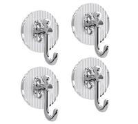 Ceboic 4 Piezas Ganchos Adhesivos de Pared, Carga Máxima 5kg, Colgador Toalla Baño Sin Taladro, Autoadhesivo Impermeable Ganchos Pared para Cocina Baño Oficina Armario (Plata)