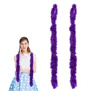 Ceboic Boa de Plumas, 2M Colores Boa Plumas Decoración Esponjosa Accesorio de Disfraces para Mujer Boda Fiesta Carnaval Navidad Halloween Cosplay (Morado)