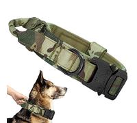 Ceboic Collar Táctico, Collar Militar Ajustable Nailon con Hebilla de Metal, para Perros medianos y Grandes Caza, Adiestramiento (Camuflaje, L)