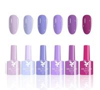 Ceboic Esmaltes Semipermanentes para Uñas, 6 Colores Púrpura Morado Oscuro Pintauñas Semipermanentes Polish Kit Soak Off UV/LED Gel Uñas DIY Manicura Nail Art Set, 10ML