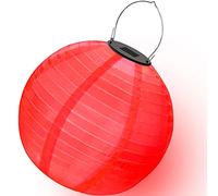 Ceboic Luces Exterior Solar, Farolillos Decorativos Exterior Impermeable Linternas de Papel Redondo Colgante, Faroles Solares Chinos para Bodas Hogar Jardín Terraza Fiesta (Rojo)