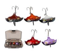 Cebos artificiales realistas - 5 piezas señuelos para perca | Diseño de murciélago hundido giratorios con anzuelo con revestimiento galvanizado para lanzamiento de larga distancia Crappie bagre