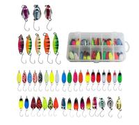 Cebos de lentejuelas de metal, cuchara de lentejuelas, señuelo de gancho único, aparejos de pesca de fuerte atracción para atrapar truchas, lubina, bagre, boca de casa