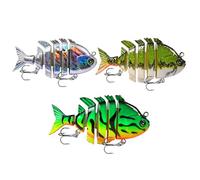 Cebos de natación juntos, multi -conectado Lure,Realista 3 piezas cebo de natación con ganchos altos - Crankbaits Fishing Gear for Pike, Bluegill, Salmón, Bass, Trucha