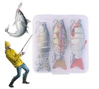 Cebos realistas - 3 piezas Swimbait de deslizamiento lento segmentado - para deportes de hombre - para trucha, agua salada y equipo al aire libre