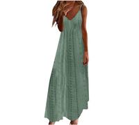 Ceboyel Vestido de verano tipo sundress para mujer, floral, con tirantes espagueti, casual, vestido largo maxi, cuello en V, sexy, bohemio, vestidos de moda, ropa de playa 2024, vestidos para mujer