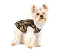 Cebra Africana Negra Dorada, Piel de Animal Sepia,Camiseta de algodón sin Mangas para Mascotas, Chaleco Transpirable, Suave y elástico para Cachorros,L