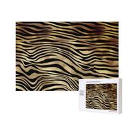 Cebra Africana Negra Dorada, Piel de Animal Sepia,Rompecabezas de Madera de 300 Piezas, Juego Familiar, Rompecabezas para Adultos, Adolescentes, decoración del hogar