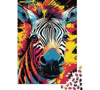Cebra Colorida Arte Moderno Puzzle de 1000 Piezas Puzzle para Adultos Papel Relajación Enfoque Decoración Hogar Regalo Familiar 38x26cm/1000pcs